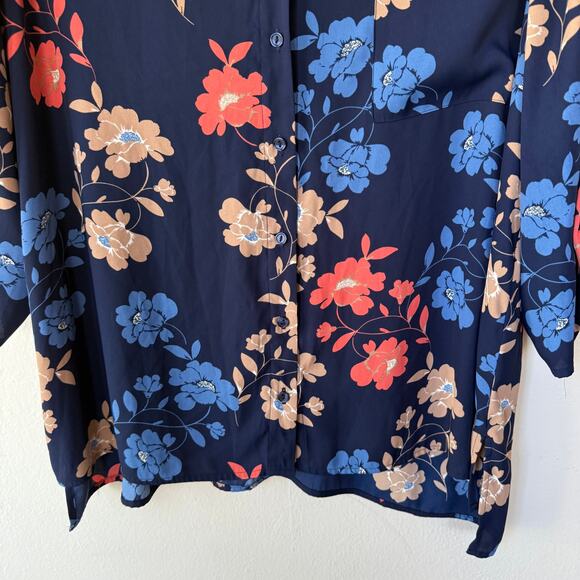 Chico’s Size XXL Blue Multicolor Buttondown Pockets shirt size XXL - Picture 4 of 9